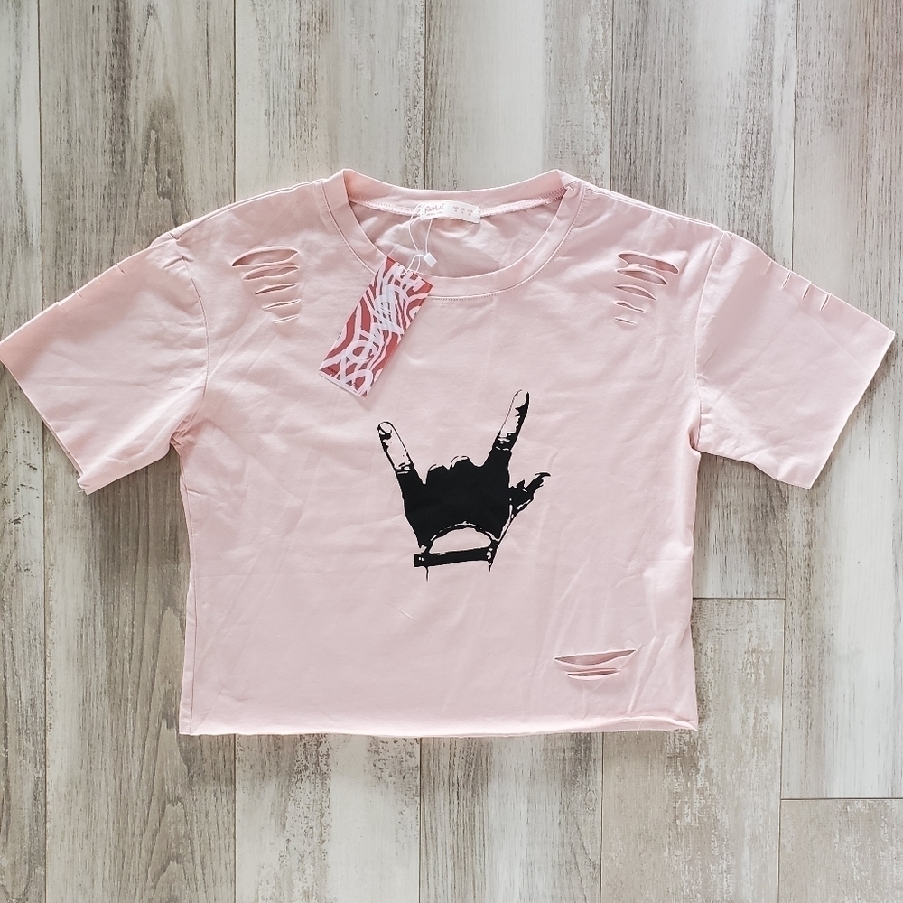𝅺ROMWE I ❤ U Crop Top
